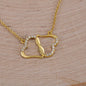 Beautiful Friendship Necklace, 10K solid yellow gold hearts, together forever.
