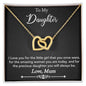 Interlocking Hearts Necklace For Daughter (Yellow & White Gold Variants)