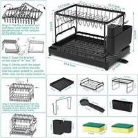 Load image into Gallery viewer, 2-Tier Dish Rack with Drainboard &amp; Utensil Holder
