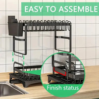 Load image into Gallery viewer, 2-Tier Dish Rack with Drainboard &amp; Utensil Holder
