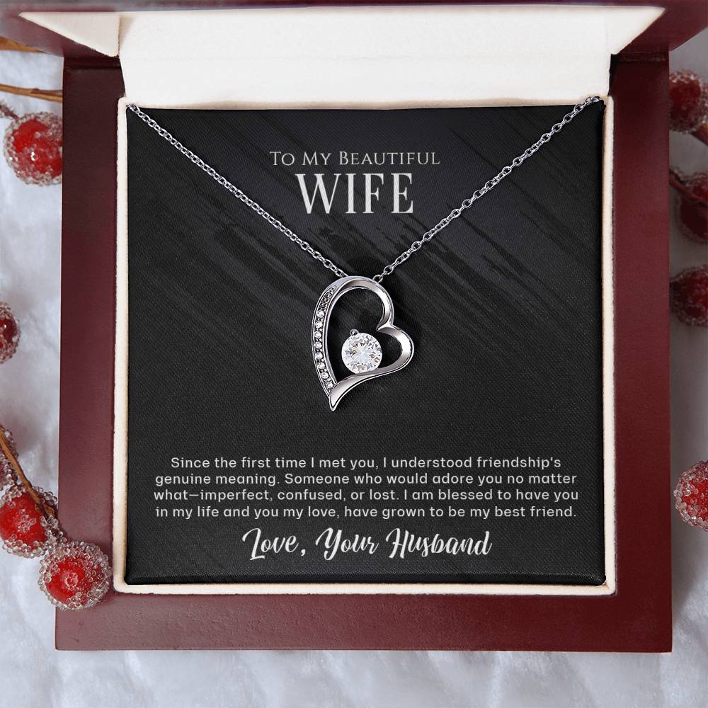 Message card and Forever Love Necklace that shows your love for her