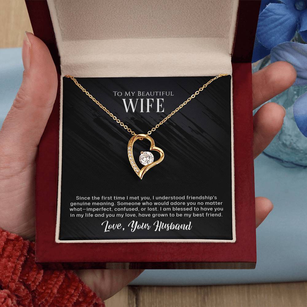 Message card and Forever Love Necklace that shows your love for her