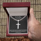 Men's Cuban Chain with Artisan Cross Necklace, remind him of your love and faith when he wears this Cross Necklace