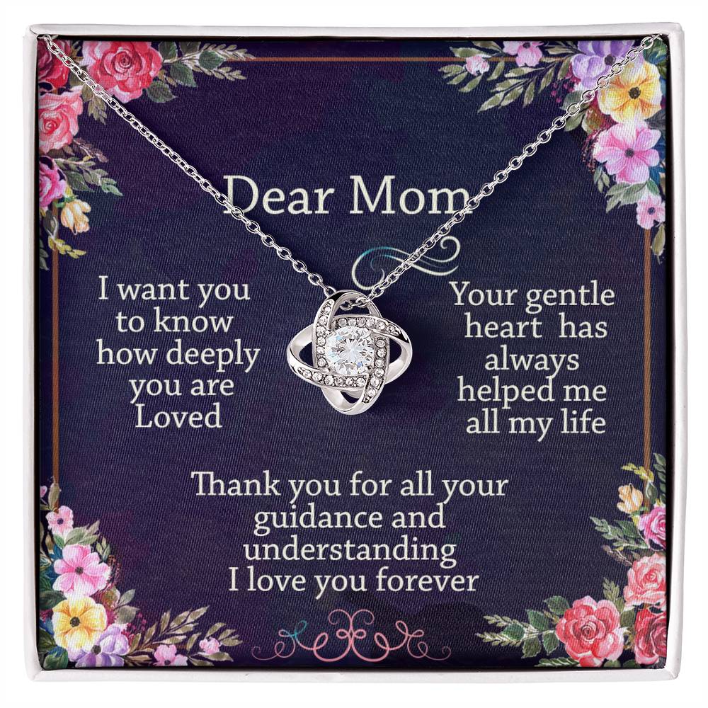 Your Mom is a special part of your life, show her how special with this beautiful Love Knot Necklace.