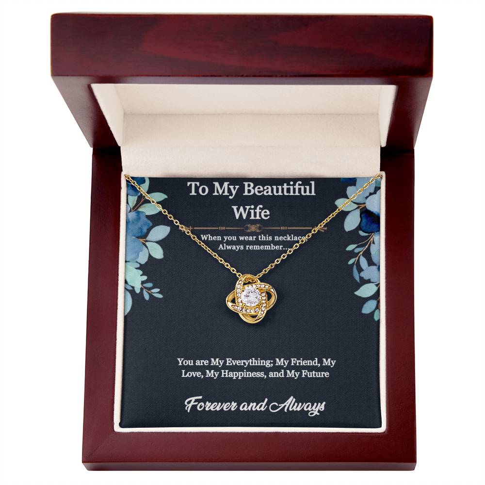 To My Beautiful Wife Necklace; Let her know how much she means to with a moving message and this stunning piece from our collection.