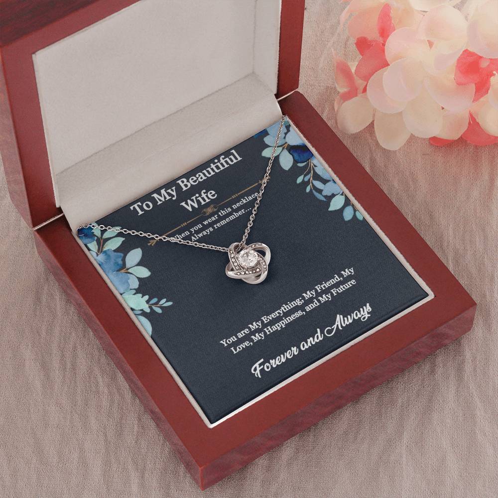 To My Beautiful Wife Necklace; Let her know how much she means to with a moving message and this stunning piece from our collection.