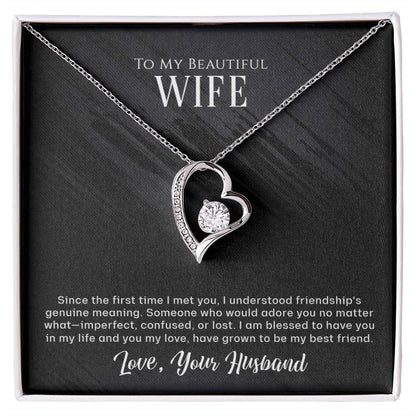 Message card and Forever Love Necklace that shows your love for her