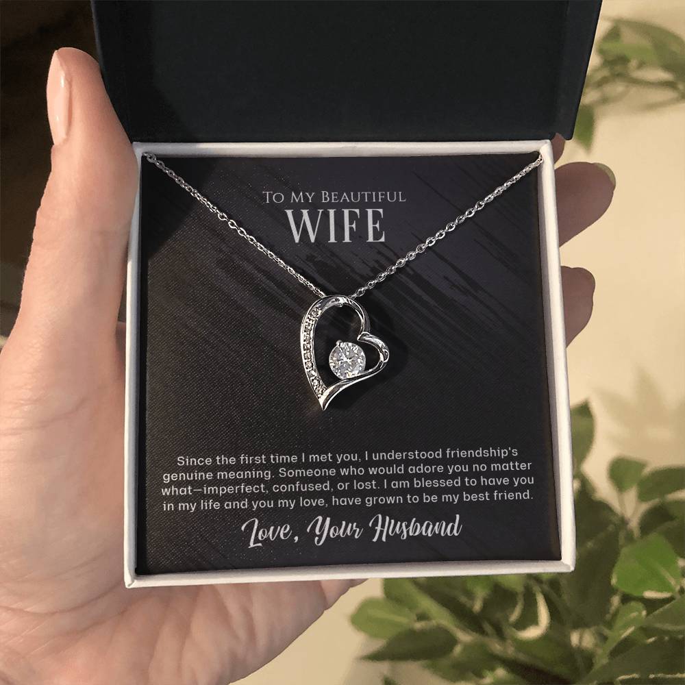 Message card and Forever Love Necklace that shows your love for her