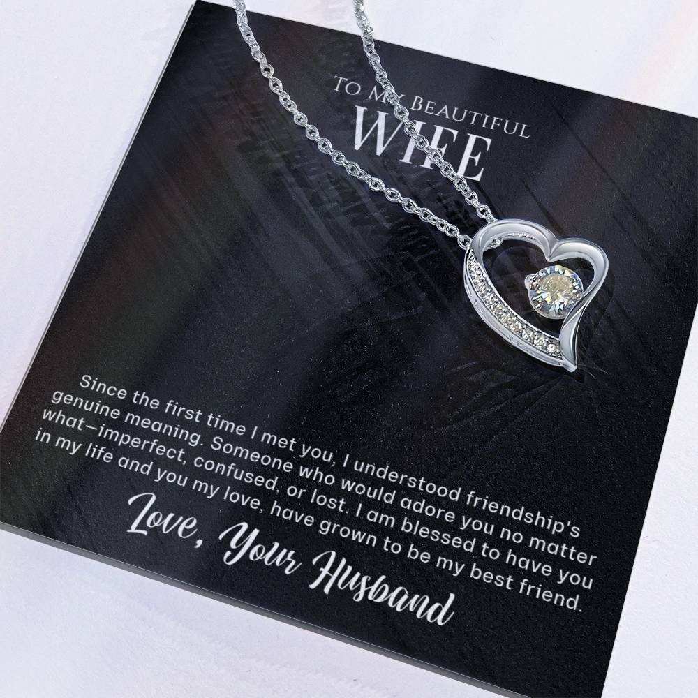 Message card and Forever Love Necklace that shows your love for her