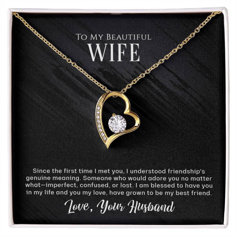 Message card and Forever Love Necklace that shows your love for her