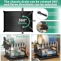 Load image into Gallery viewer, 2-Tier Dish Rack with Drainboard &amp; Utensil Holder
